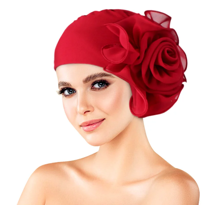 Summer Clothing Hijab - Moda damska Duży kwiat Turban Kapelusz