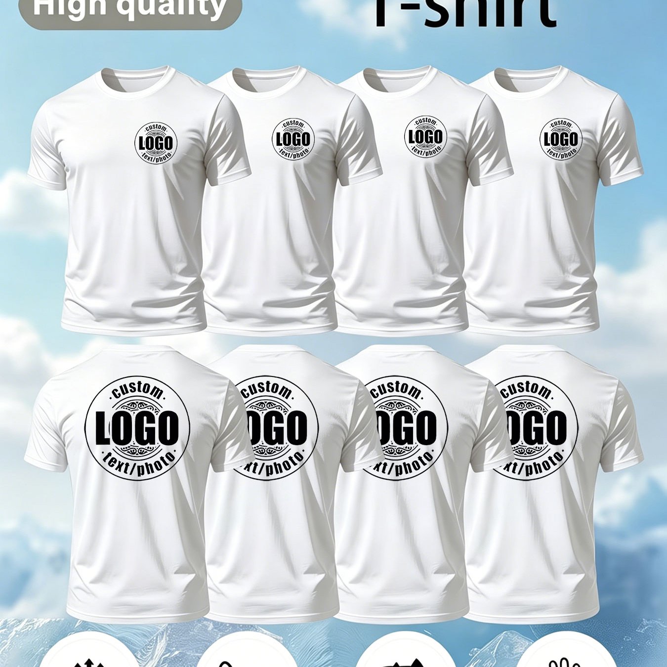 Summer Clothing Essentials Men - Zestaw 4 sztuk lekkich, oddychających koszulek