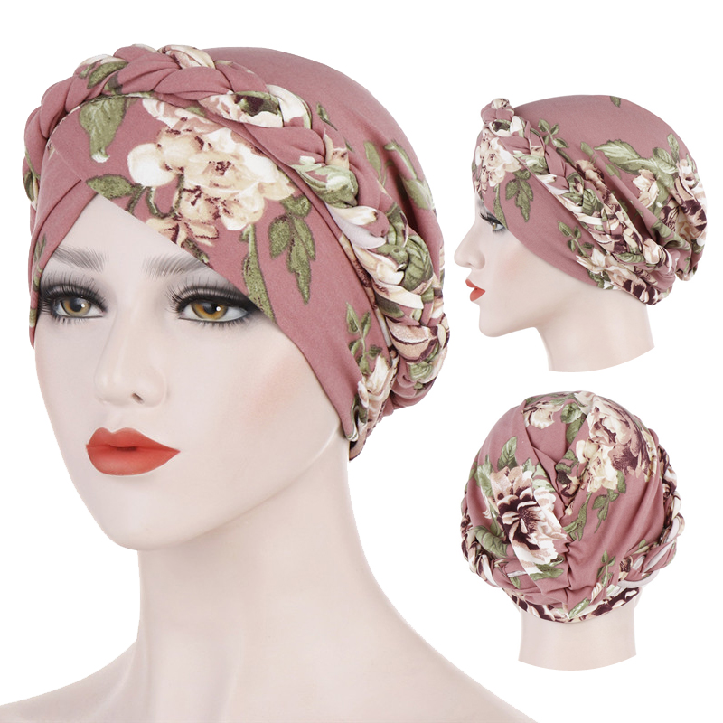 Summer Clothing Hijab - Bawełna drukuj turban muzułmański szalik dla