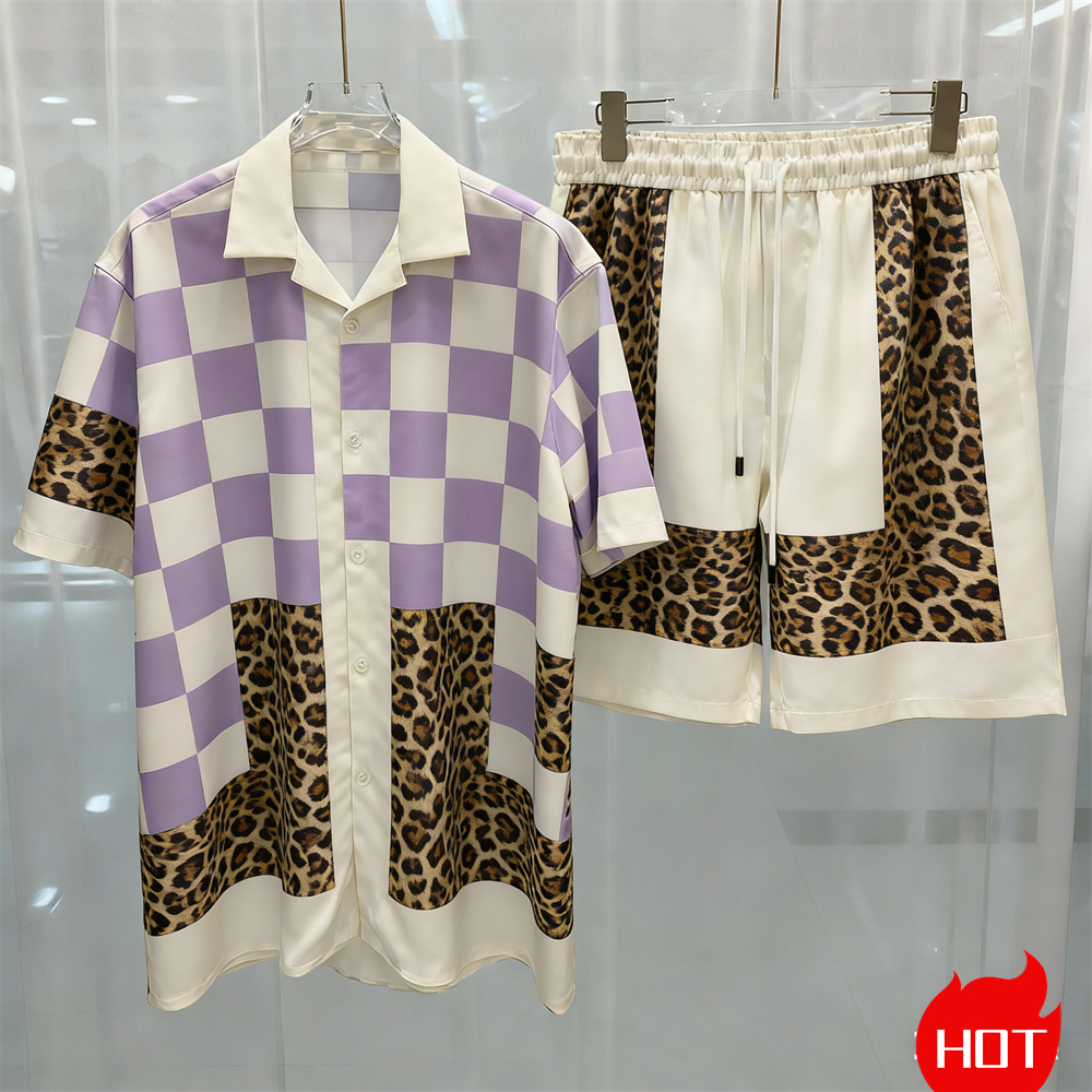 Summer Clothing Y2K - Modny letni męski zestaw: koszula i