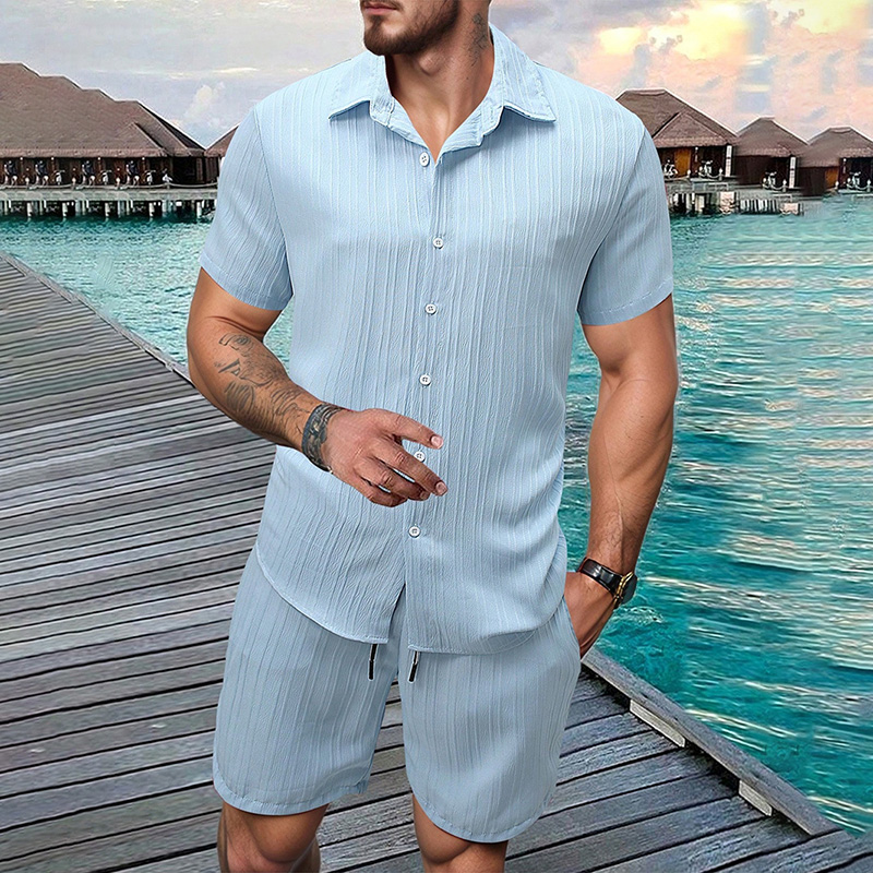 Summer Clothing Sets - Męski zestaw na lato 2026: koszula