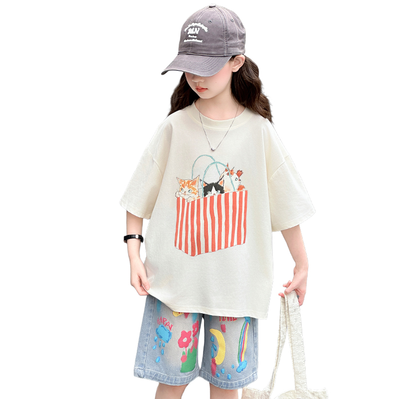 Summer Clothing Drawing For Kids - Letni zestaw top i spodnie dla