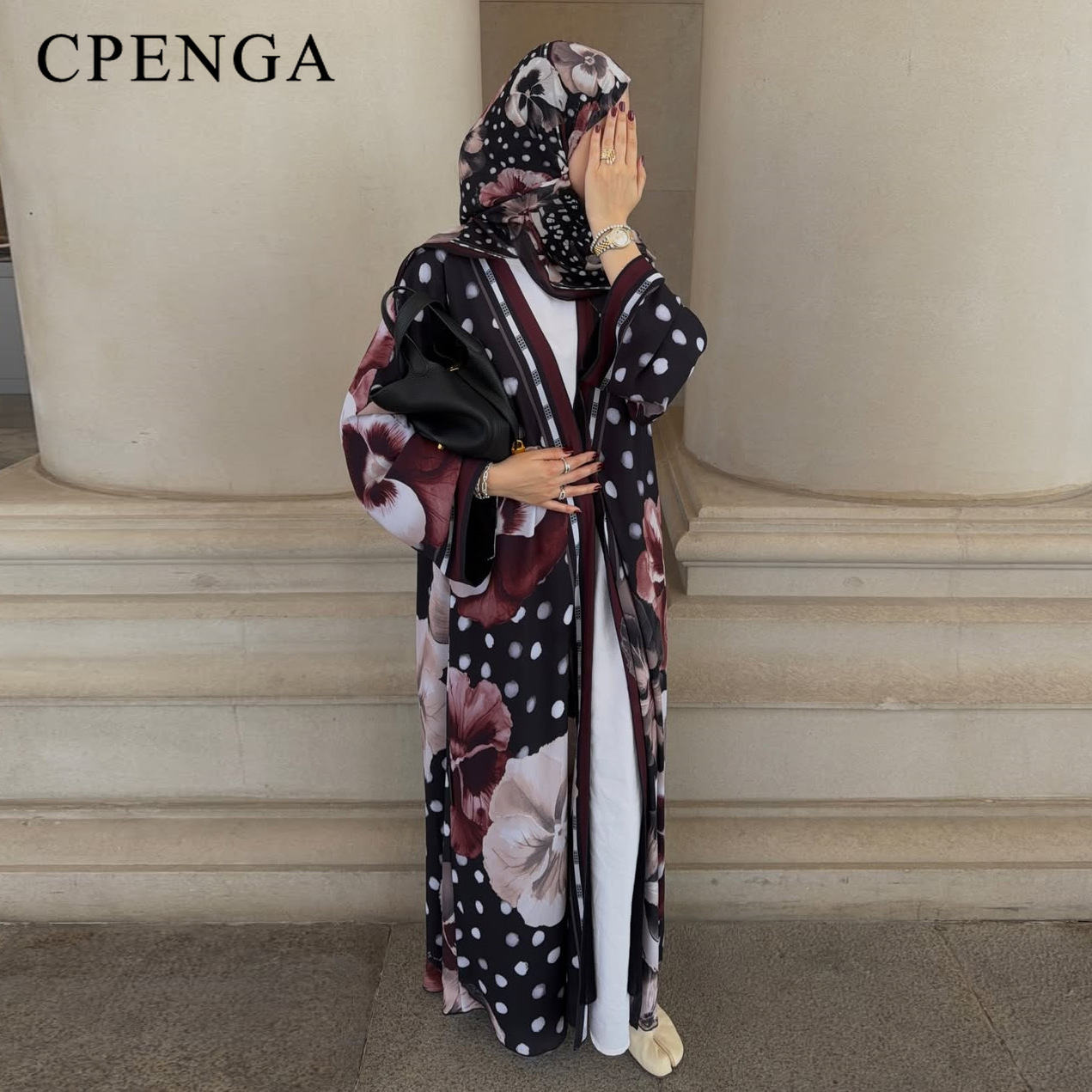 Summer Clothing Hijab - Letni dwuczęściowy komplet z kwiatowym i