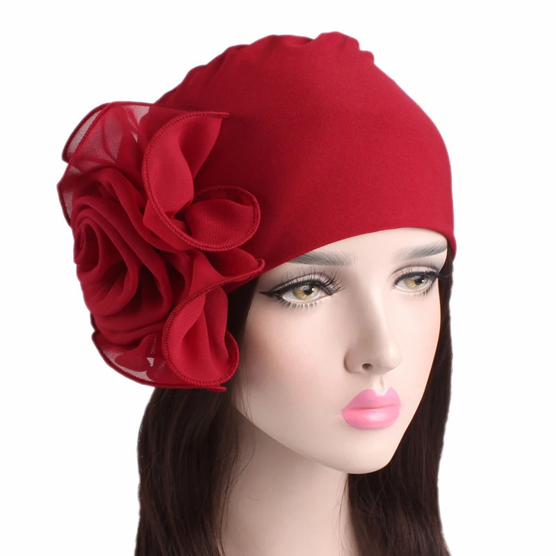 Moda damska Duży kwiat Turban  – Summer Clothing Hijab recenzja i cena