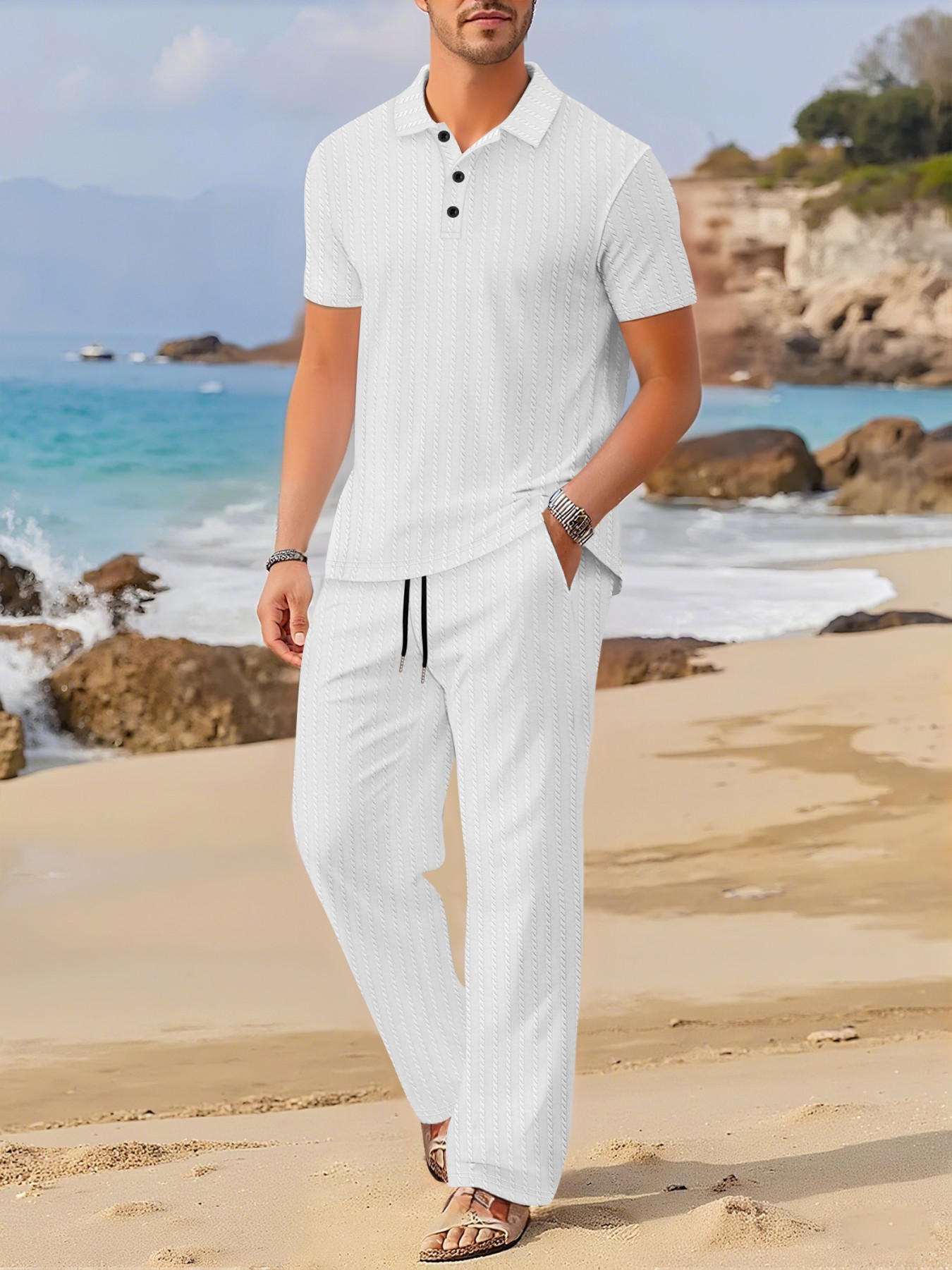 Letni zestaw męski: koszulka z – Summer Clothing Sets recenzja i cena