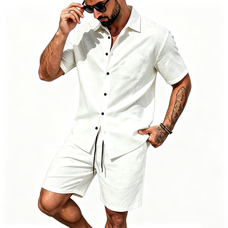 Męski lniany dwuczęściowy zest – Summer Clothing Line recenzja i cena