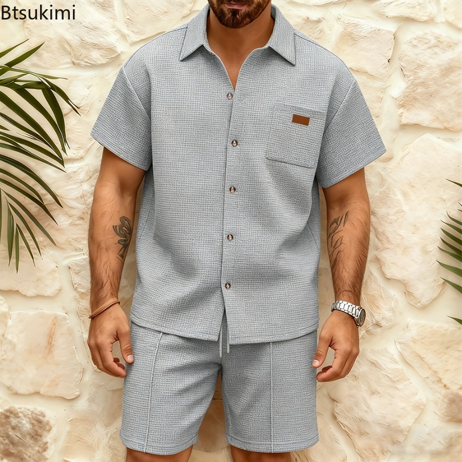 Męski, casualowy komplet z kró – Summer Clothing Sets recenzja i cena