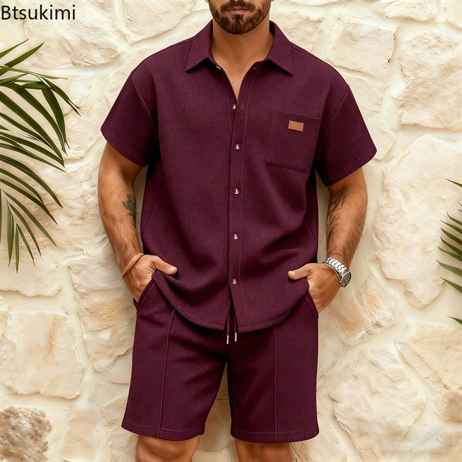 Męski, casualowy komplet z kró – Summer Clothing Sets recenzja i cena