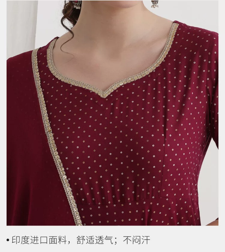 Damski bordowy etniczny zestaw – Summer Clothing Pakistan recenzja i cena