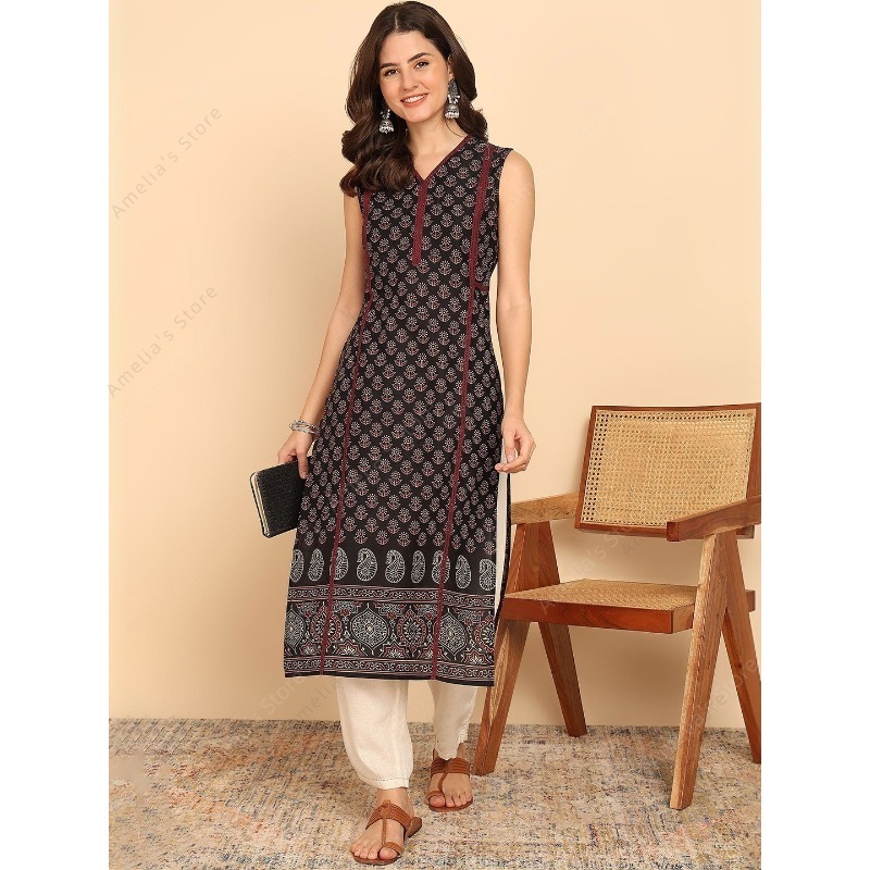 Indyjska etniczna damska czarn – Summer Clothing Pakistan recenzja i cena