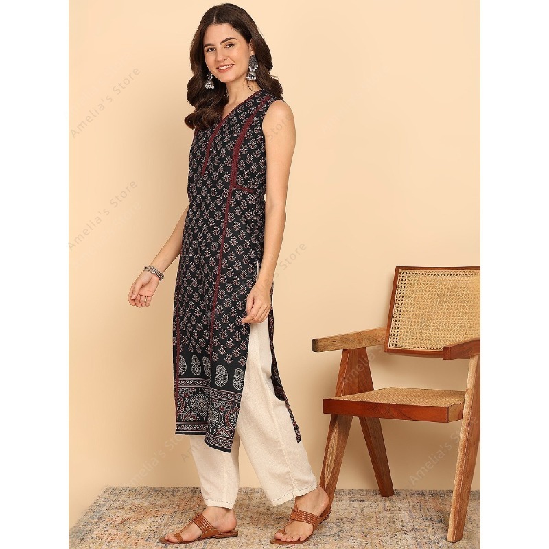 Indyjska etniczna damska czarn – Summer Clothing Pakistan recenzja i cena