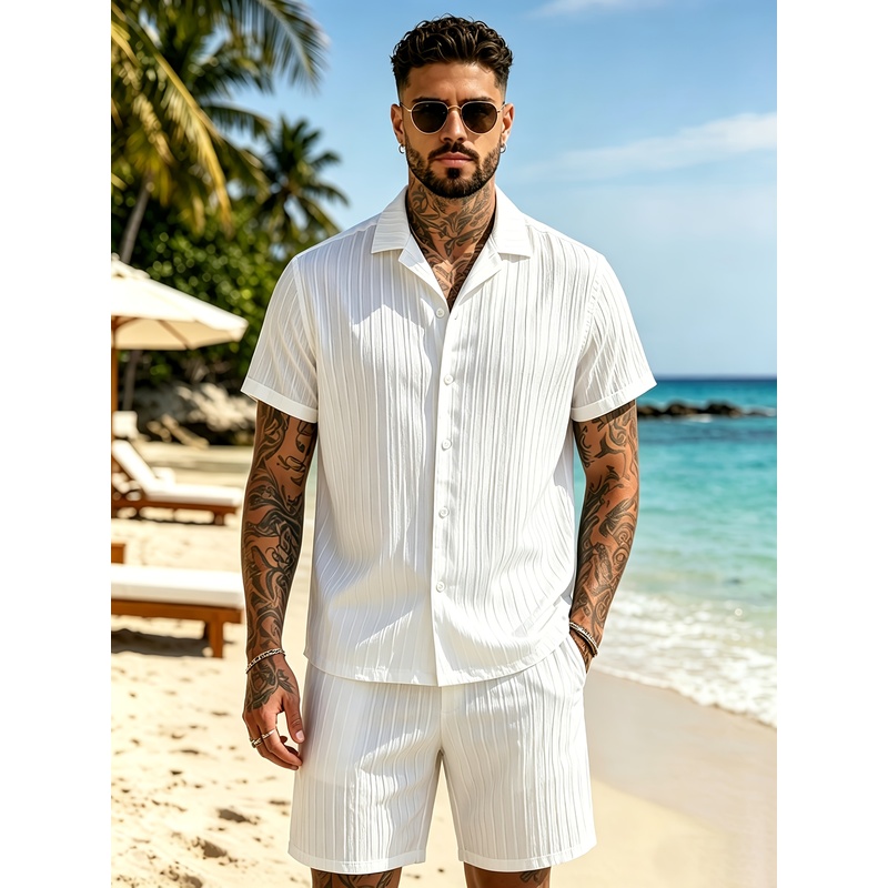 Męski letni zestaw casualowy,  – Summer Clothing Sets recenzja i cena