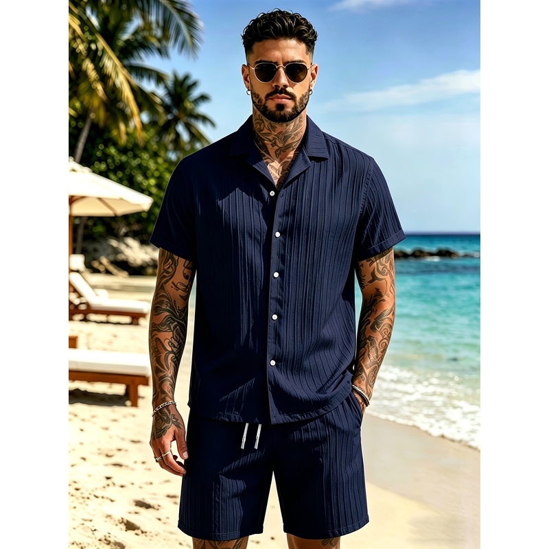Męski letni zestaw casualowy,  – Summer Clothing Sets recenzja i cena