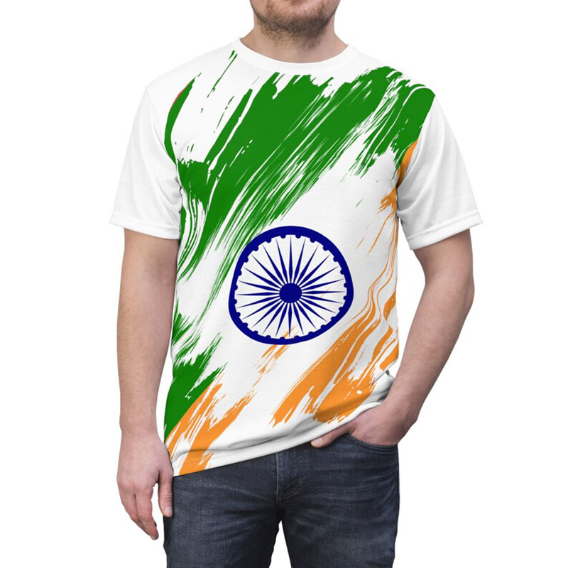 India Flag Print T-shirt Odzie – Summer Clothing India recenzja i cena